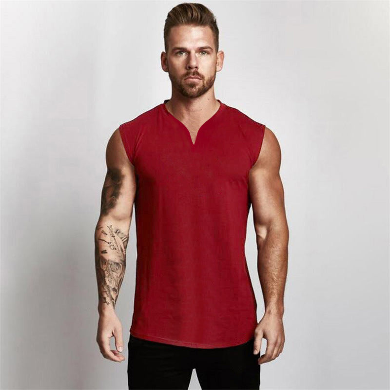 Men's Summer V-Neck Sleeveless Athletic Tank Top